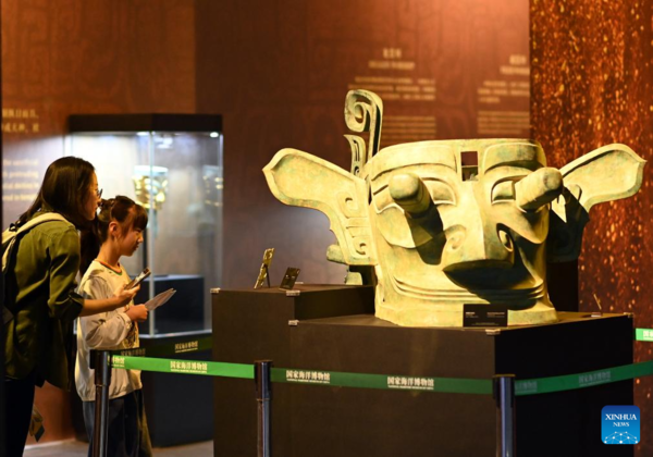 Immersive Art Exhibition of Sanxingdui Opens in China's Tianjin