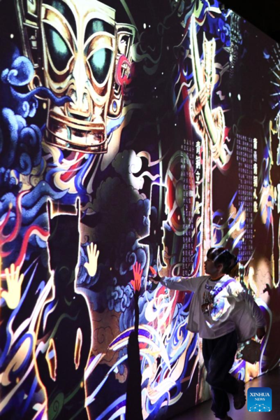 Immersive Art Exhibition of Sanxingdui Opens in China's Tianjin